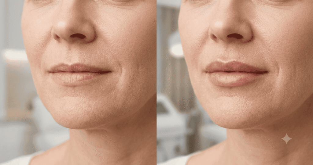 Lip Flip Before and After